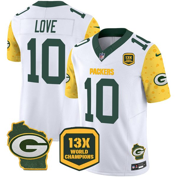 2024 Men Green Bay Packers 10 Jordan Love Nike White Player Game NFL Jersey new style